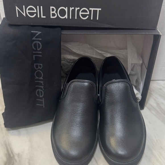 Neil Barrett Black Leather Loafers size 34 and a size 40